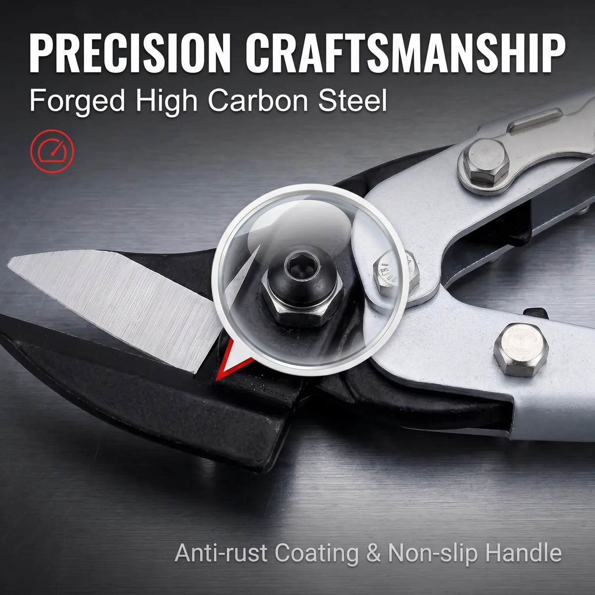 10 Inch Industrial Aviation Shears High-Carbon Steel Serrated Scissors with Safety Lock for Cutting Metal Wires DIY image 6