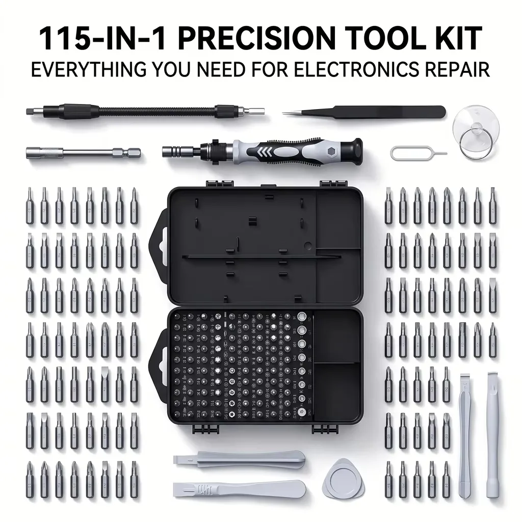 115 in 1 Precision Screwdriver Set with Magnetic Professional Repair Tool Kit Hard Case OEM Support for iPhone PC Watch Eyeglass image 3