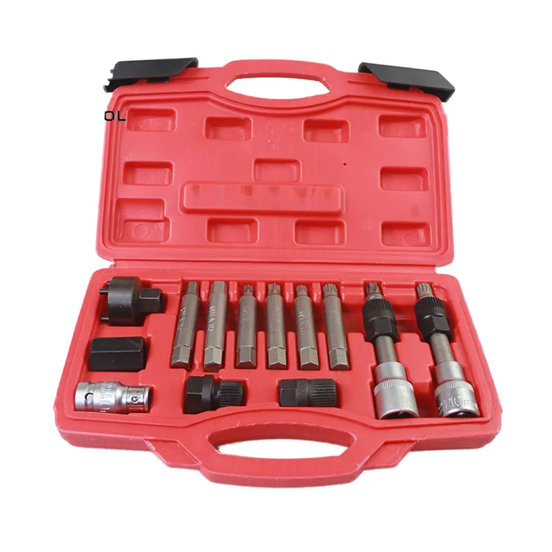 13Pcs Hand Operated OEM Freewheel Pulley Removal Set for Generator and Freewheel Pulley Belt Removal Tool Set image 2