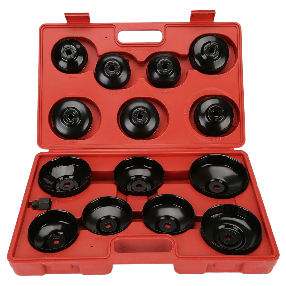 15Pcs Carbon Steel Oil Filter Wrench Set Combination Wrenches Hand Operated OEM Automotive Tool for Easy Oil Filter Replacement image 2