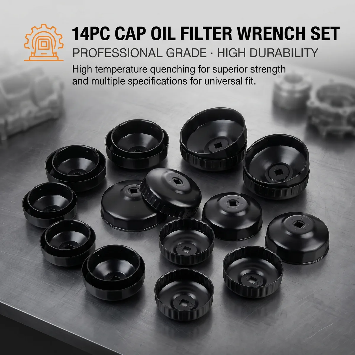 15Pcs Carbon Steel Oil Filter Wrench Set Combination Wrenches Hand Operated OEM Automotive Tool for Easy Oil Filter Replacement image 3