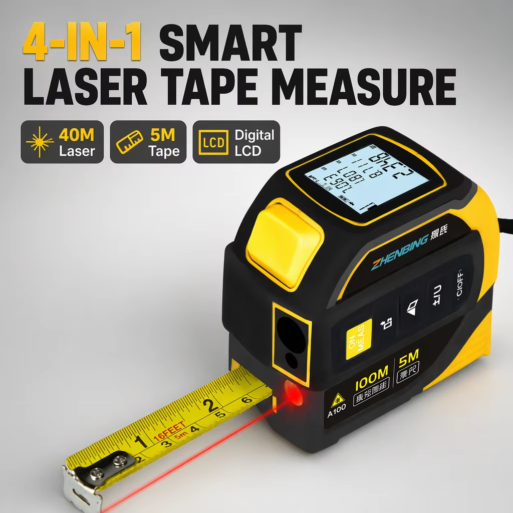 2 in 1 Laser Tape Measure 40M Laser Distance Meter Digital Rangefinder 5M Steel Tape IP54 2mm Accuracy Interior Decoration image 3