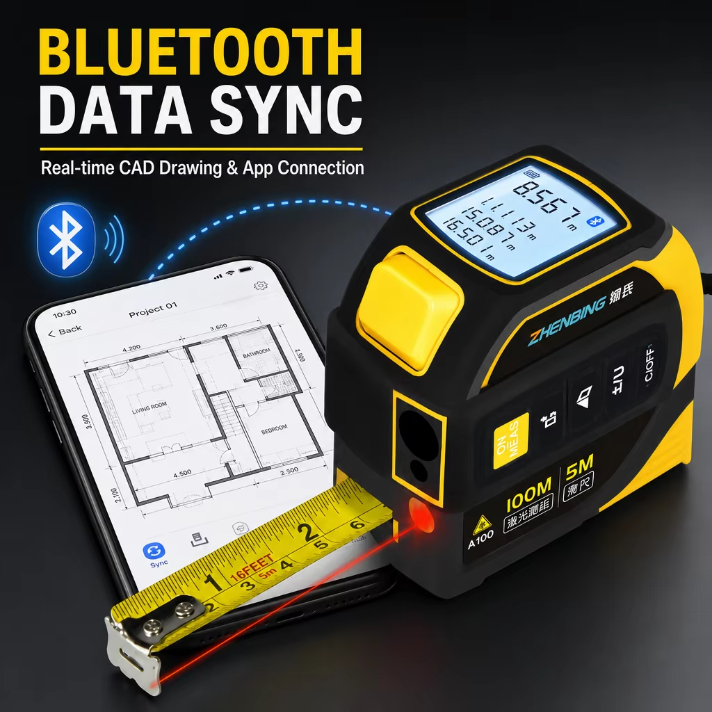 2 in 1 Laser Tape Measure 40M Laser Distance Meter Digital Rangefinder 5M Steel Tape IP54 2mm Accuracy Interior Decoration image 5