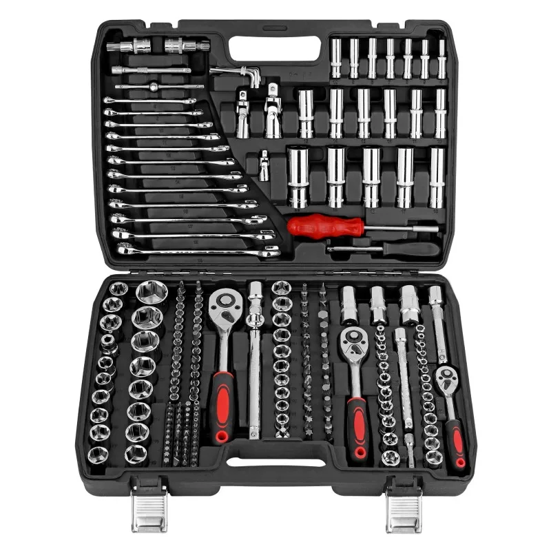 216-Piece Car Tool Set Auto Repair Socket Wrench Multi-Functional Vehicle Maintenance Toolbox for Household Use image 2