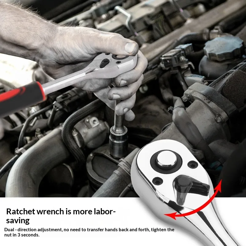 216-Piece Car Tool Set Auto Repair Socket Wrench Multi-Functional Vehicle Maintenance Toolbox for Household Use image 3