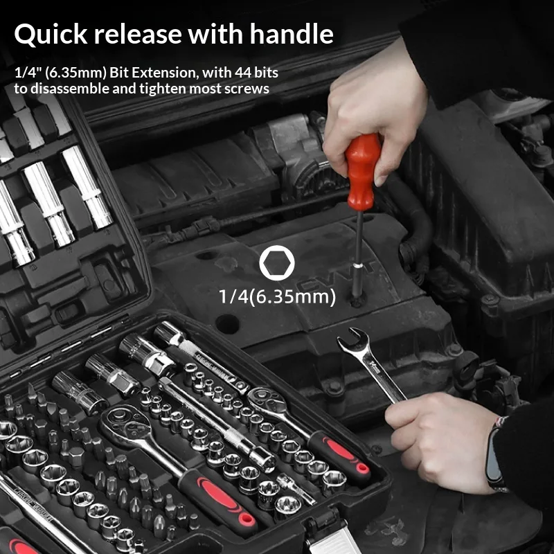 216-Piece Car Tool Set Auto Repair Socket Wrench Multi-Functional Vehicle Maintenance Toolbox for Household Use image 4
