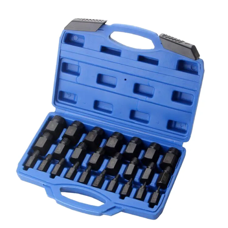 25-Piece OEM Hand Operated Broken Bolt Extractor Set with Hard Case Alloy Steel Construction 1 Year Warranty image 2