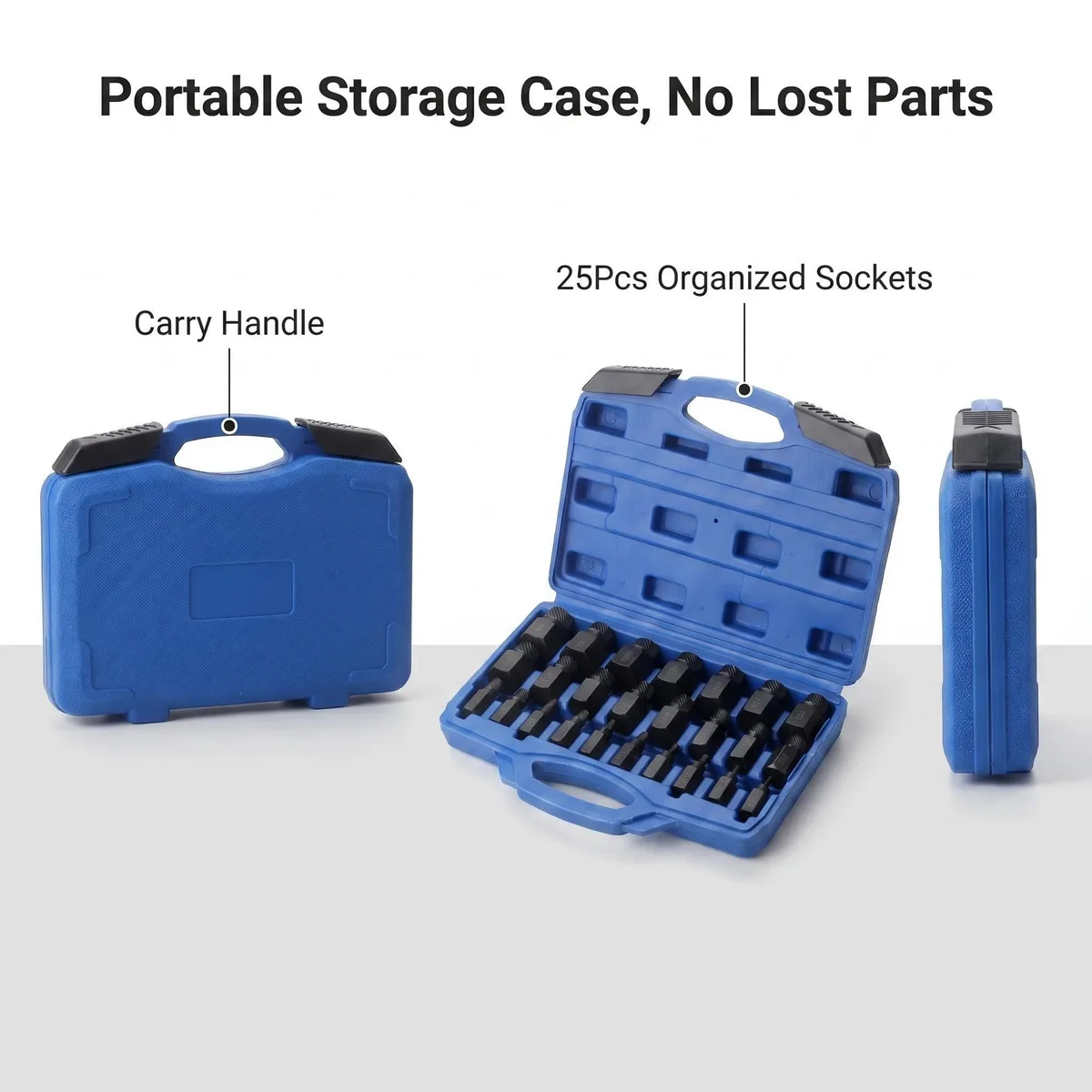 25-Piece OEM Hand Operated Broken Bolt Extractor Set with Hard Case Alloy Steel Construction 1 Year Warranty image 3