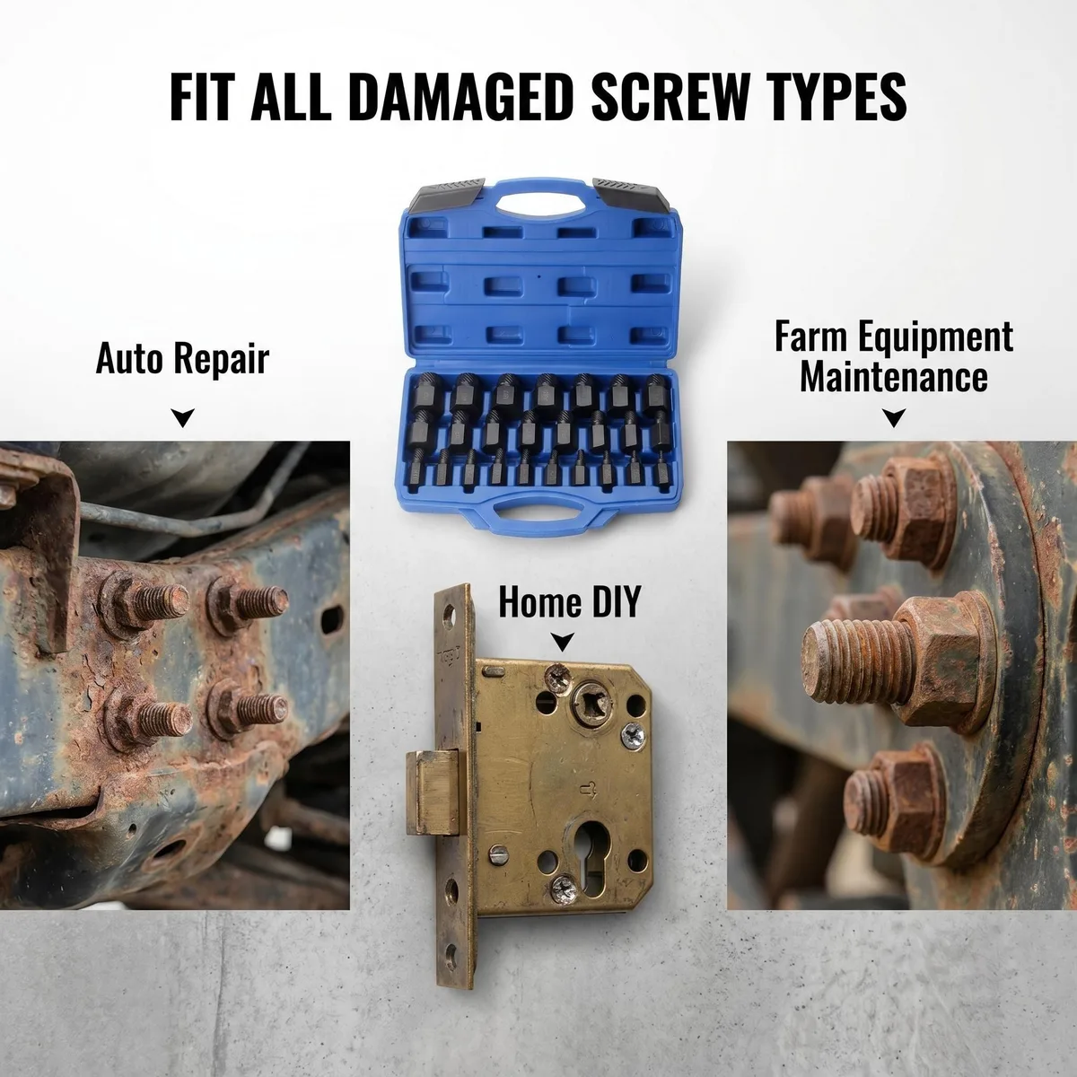 25-Piece OEM Hand Operated Broken Bolt Extractor Set with Hard Case Alloy Steel Construction 1 Year Warranty image 5