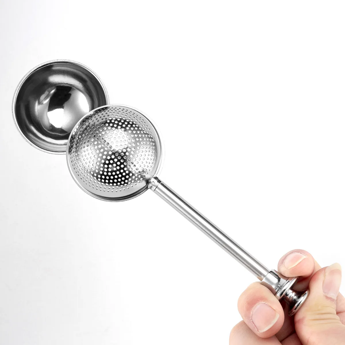 304 Stainless Steel Modern Minimalist Telescopic Press-Style Tea Strainer Flavor Enhancer image 2