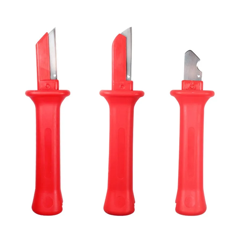 31HS Curved Blade Cable Stripping Knife Manual Electrical Insulation PVC Handle Multifunctional German-Style Tool STL-31 OEM image 3
