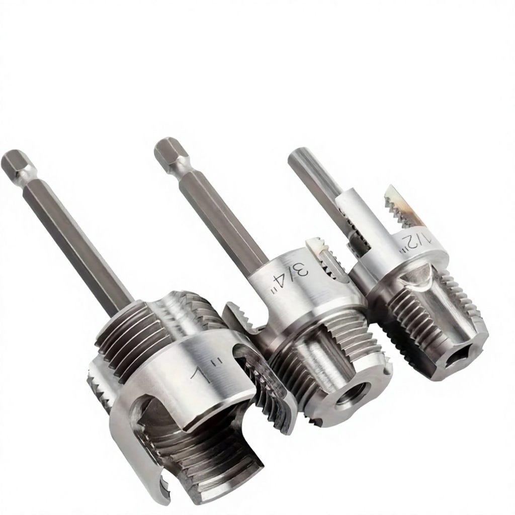 3pcs PVC Pipe Threader Kit 1 2 3 4 Inch Internal and External Thread Tap Set for Plumbing Repair image 4