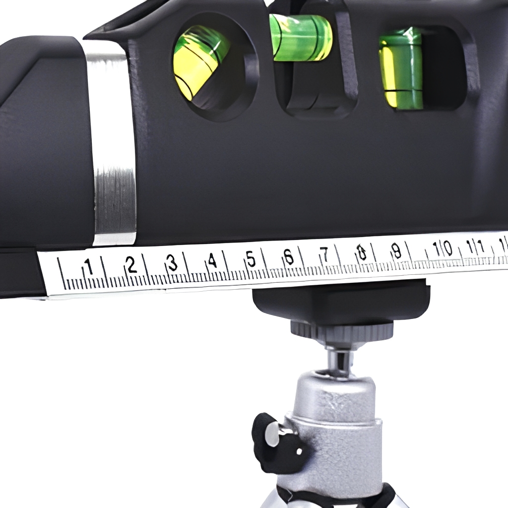 4 in 1 DIY Accurate Multipurpose Laser Level with Tripod Cross Projects Horizontal/Vertical Beam Measures Tape image 4