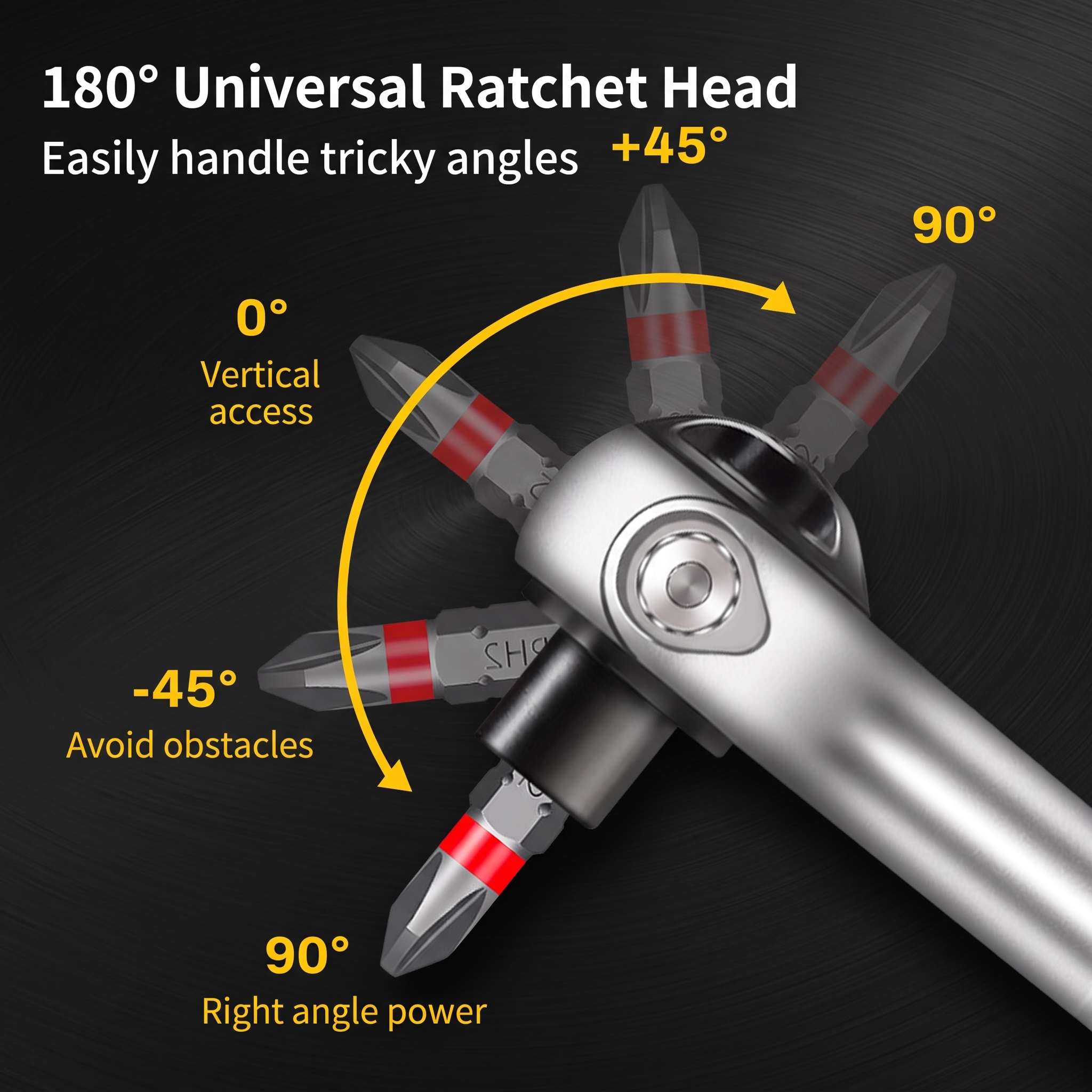 40-in-1 Household Repair Cross and Flathead Multi-function Aluminum Alloy CRV Ratchet Screwdriver Set with Bit and Hard Case image 3