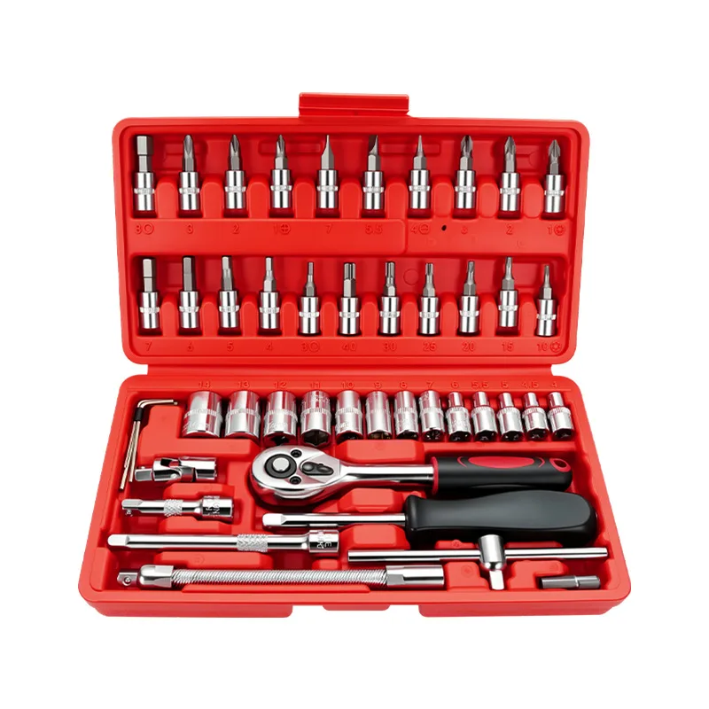 46 Pcs Hand Screwdriver Socket Set Tool Kit with Carbon Steel Bits OEM Customizable Mechanic Tools Set Box image 2