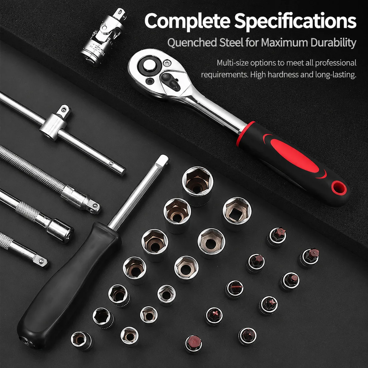 46 Pcs Hand Screwdriver Socket Set Tool Kit with Carbon Steel Bits OEM Customizable Mechanic Tools Set Box image 5