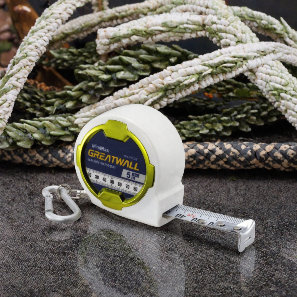 5m/5.5m Metric Self-Winding Measuring Tape with Carabiner ABS Case Keychain Double-Sided Automatic Return image 3