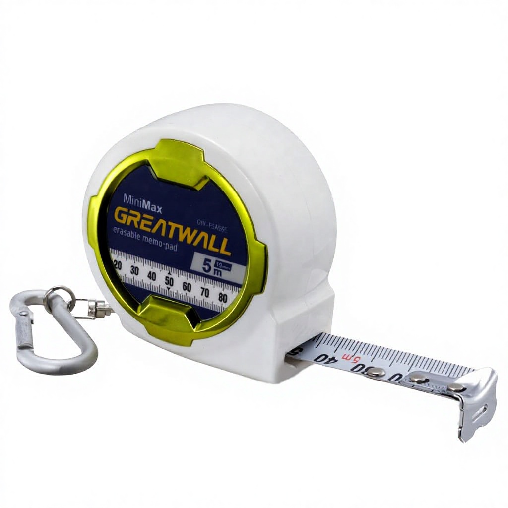 5m/5.5m Metric Self-Winding Measuring Tape with Carabiner ABS Case Keychain Double-Sided Automatic Return image 4