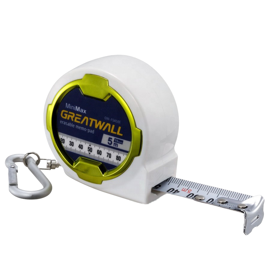 5m/5.5m Metric Self-Winding Measuring Tape with Carabiner ABS Case Keychain Double-Sided Automatic Return