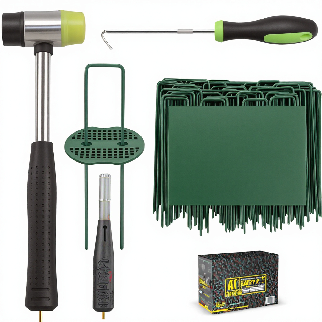 6 Inch Stainless Steel Landscape Fabric Staples 200Pcs U Shaped Weed Barrier Stakes 11 Gauge Lawn Pins Yard Sod Weed Mat image 3