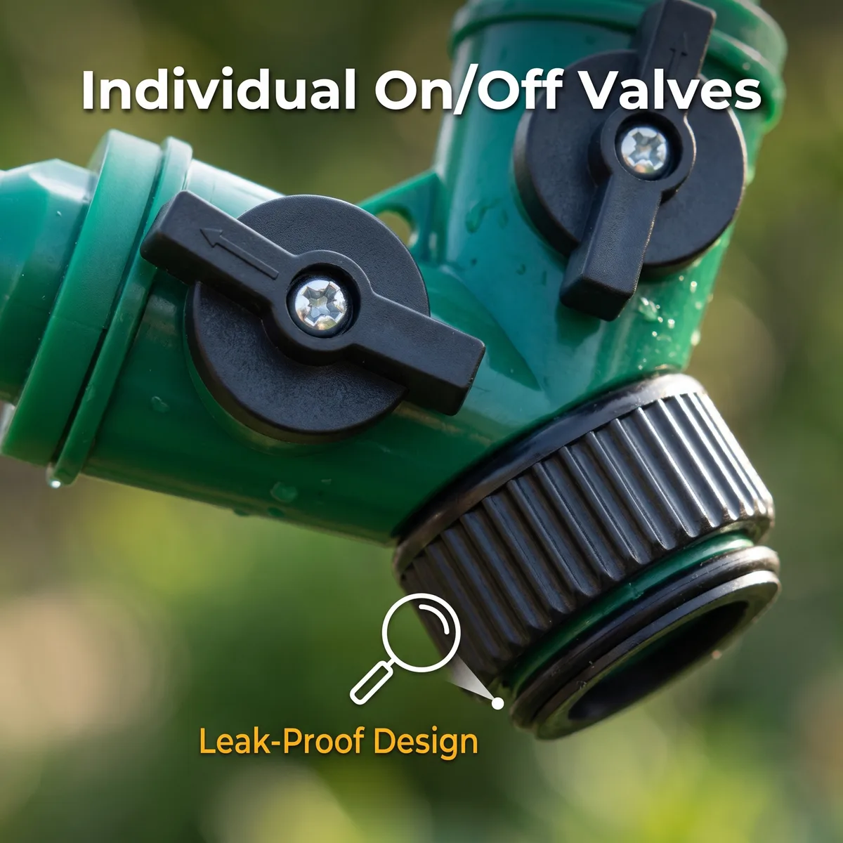 6-way Connector Diverter - Divides Into Two Outlets; External Threaded Faucet Water Distribution Connector image 5