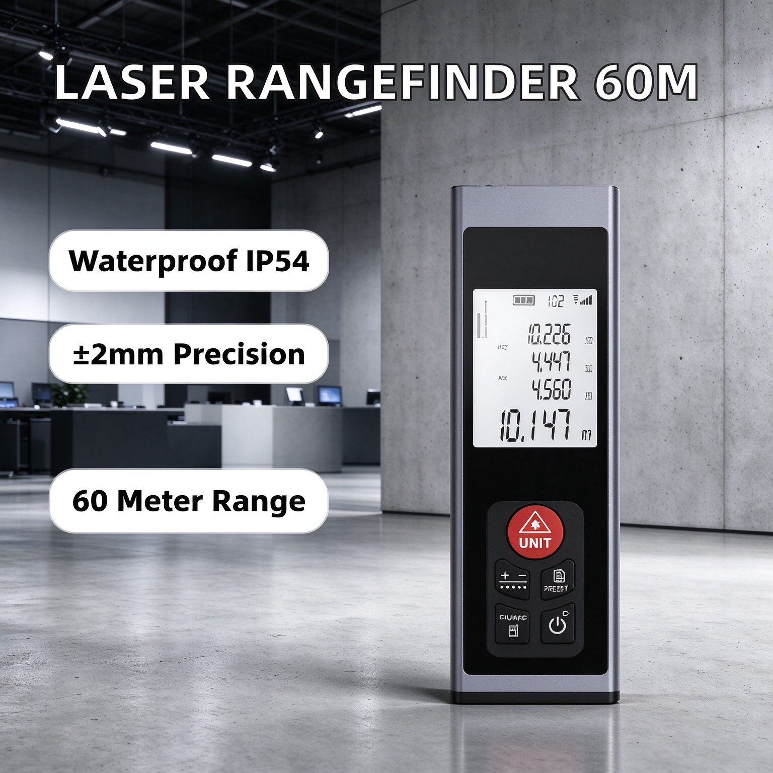 60m Handheld Laser Distance Meter LCD Rangefinder Infrared Measuring Tool for Construction Survey Indoor Renovation image 4