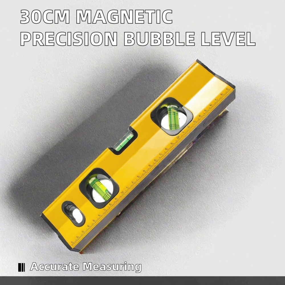 6cm 12in Industrial Grade Small Promotional Flat Precision Magnet Bubble Water Level Ruler with 0-5m Measurement Range image 2