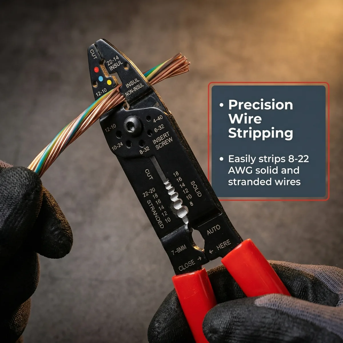 9-Inch Crimp Pliers for Solar Energy Installation Carbon Steel Wire Stripper Anti-Slip Handle for Cutting Wire OEM Customization image 3