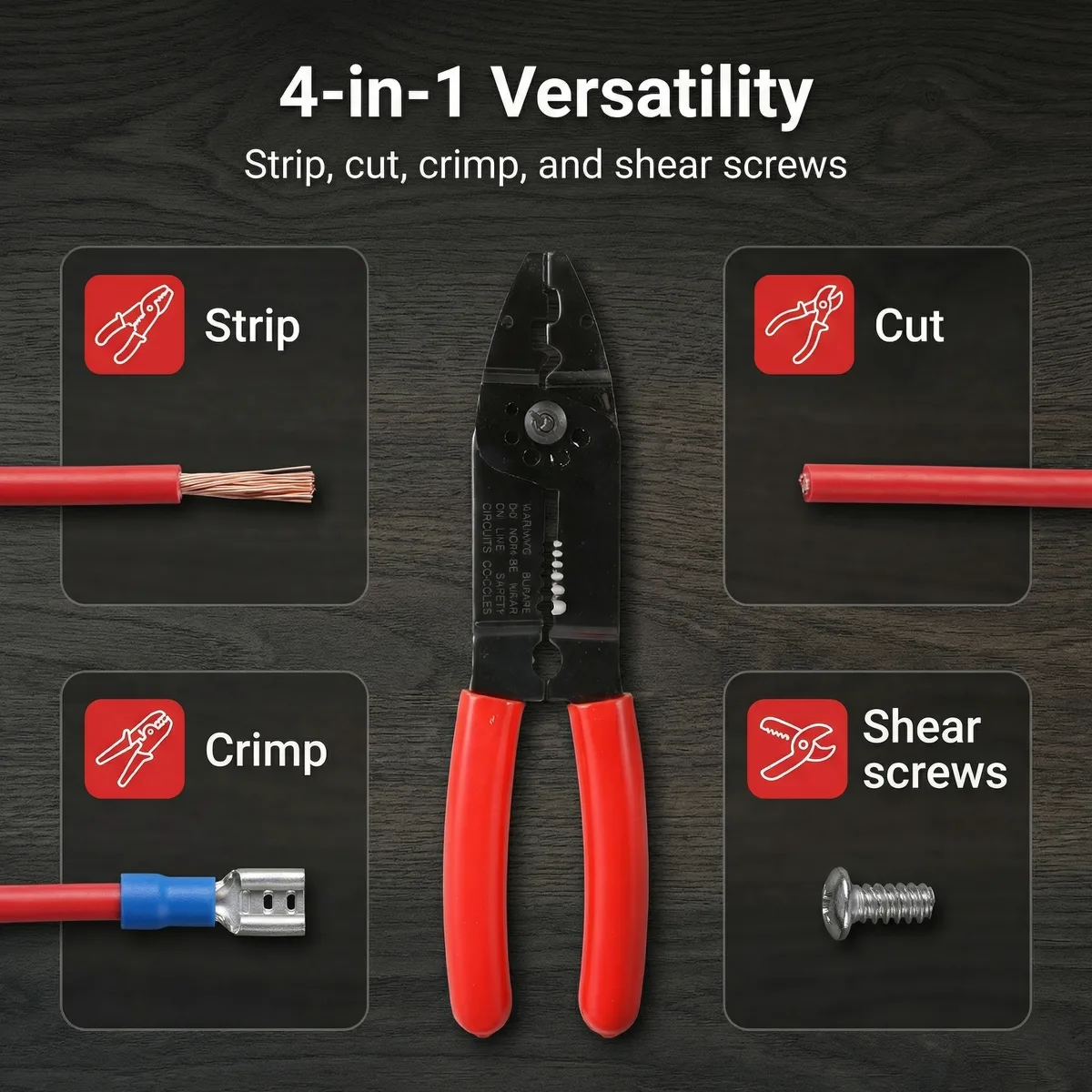 9-Inch Crimp Pliers for Solar Energy Installation Carbon Steel Wire Stripper Anti-Slip Handle for Cutting Wire OEM Customization image 5