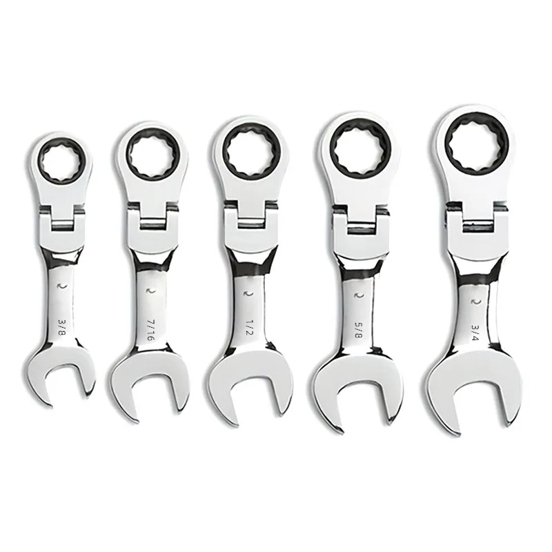 Activity Short Handle Metric Carbon Steel OEM Wrench Mini Open Quick Two-way Auto Repair Labor-saving Hardware Tool image 2