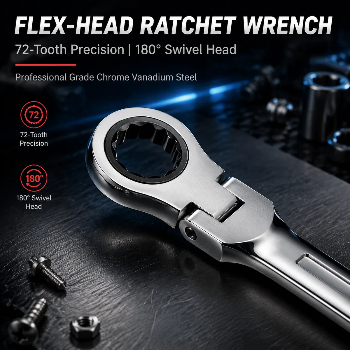 Activity Short Handle Metric Carbon Steel OEM Wrench Mini Open Quick Two-way Auto Repair Labor-saving Hardware Tool image 7