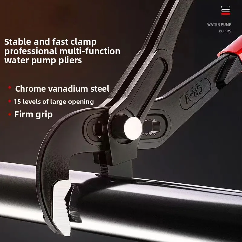 Adjustable High Carbon Steel Eagle Beak Plumbing Pipe Water Pump Plier Soft Grip Plastic Handle Multi-functional Industrial image 4