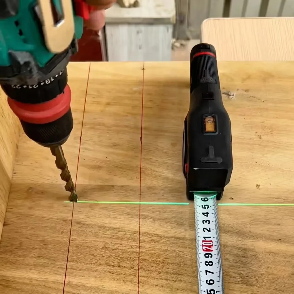 All-in-One Professional 5m Metric Self-Winding Measuring Tape with Auto Lock and Laser Distance Ranging Green Laser Tool image 5