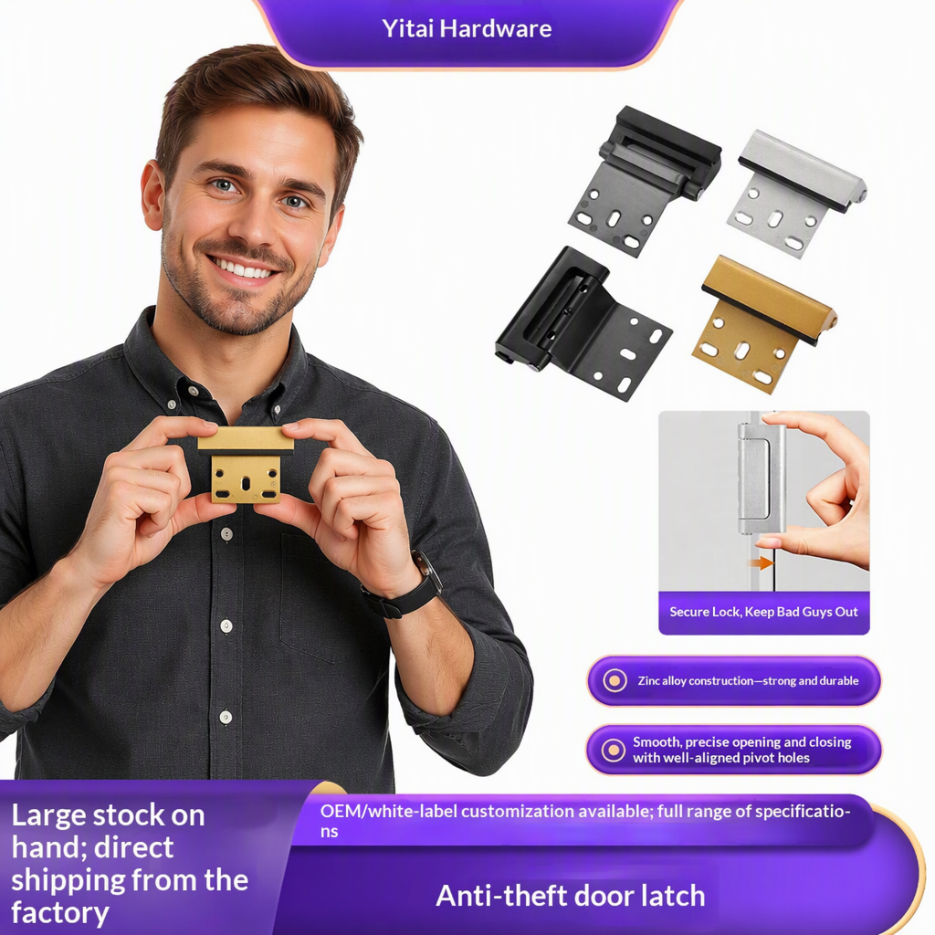 Aluminum Alloy Anti-Theft Door Indoor Deadbolt Safety Chain Lock Bathroom Latch Fixed Door Securing Gadget for Household Use image 4