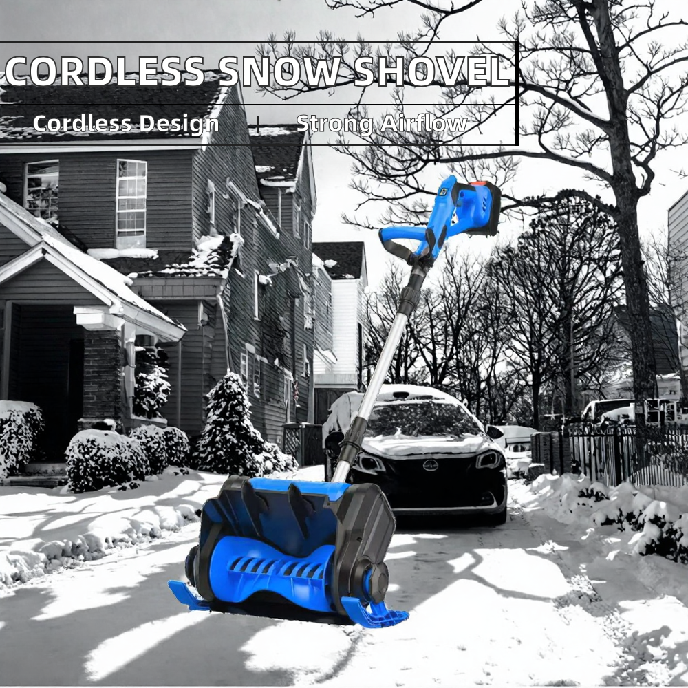 BORNRIN Cordless Brushless Snow Blower 21V 4.0Ah Battery 120mph Max Air Speed for Garden Courtyard & Street image 5
