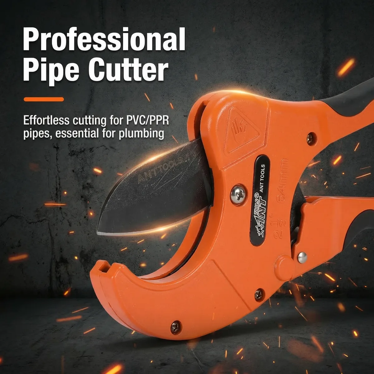 Clamp-On Pipe Cutter Aluminum Alloy Handle Body Powder Coating 65Mn Coated Blade HRC 55 Hardness for Home image 5