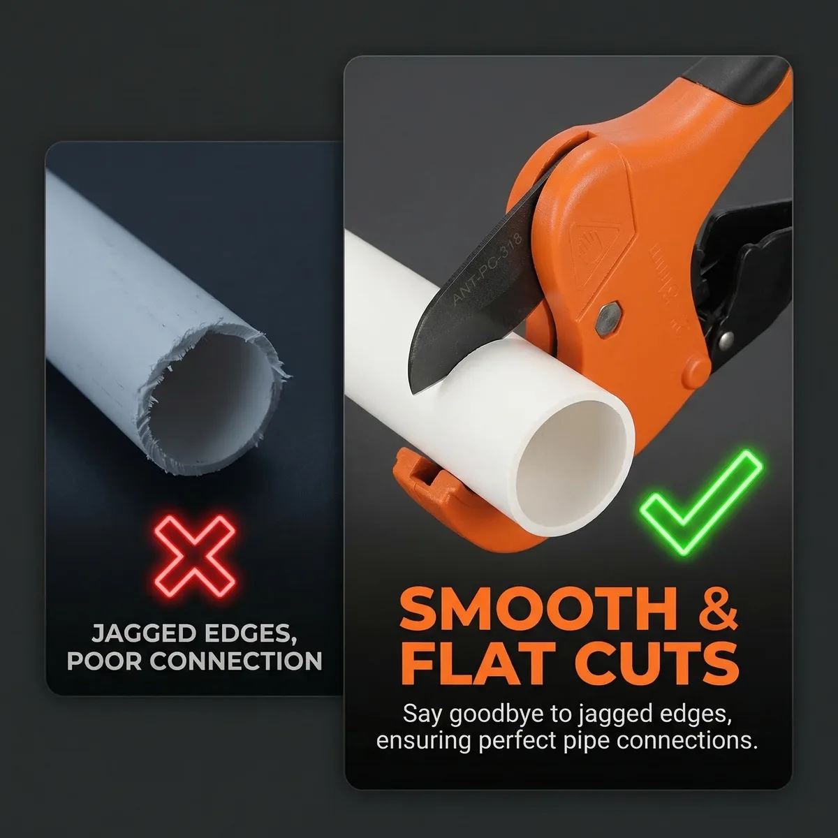 Clamp-On Pipe Cutter Die-Cast Aluminum Handle Body Powder Coating 65Mn Coated Blade HRC 55 Hardness for image 4