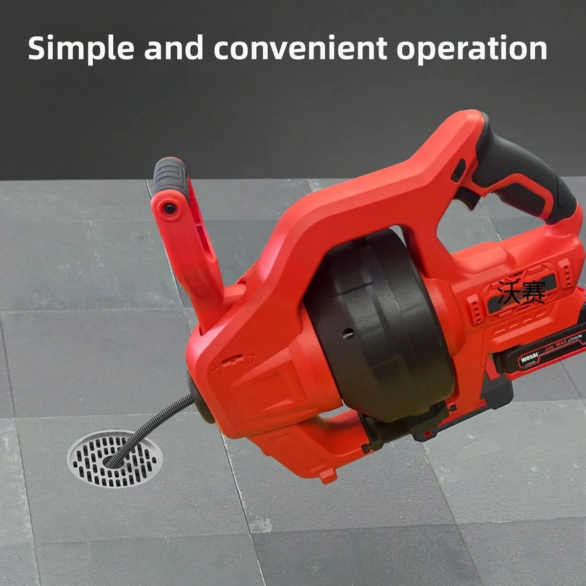 Cordless 25-Foot 20V Lithium Battery-Powered Portable Drain Auger with Automatic Feed Kitchen Drain Cleaner image 3