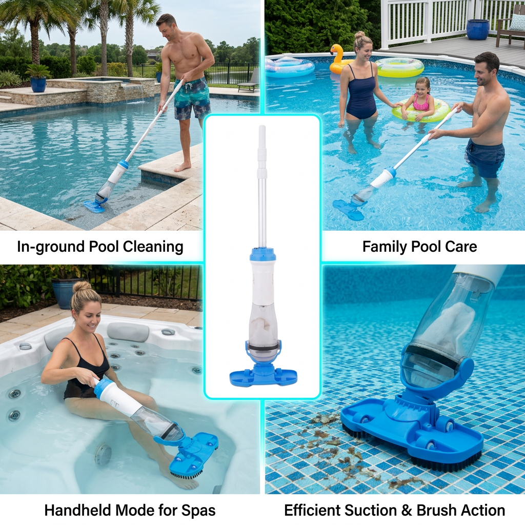 Cordless OEM Hot Tub Vacuum Pools Spas 22 GPM Suction 70-Min Run Time Handheld Rechargeable ABS Aluminum 54W Strong Motor PC60 image 5
