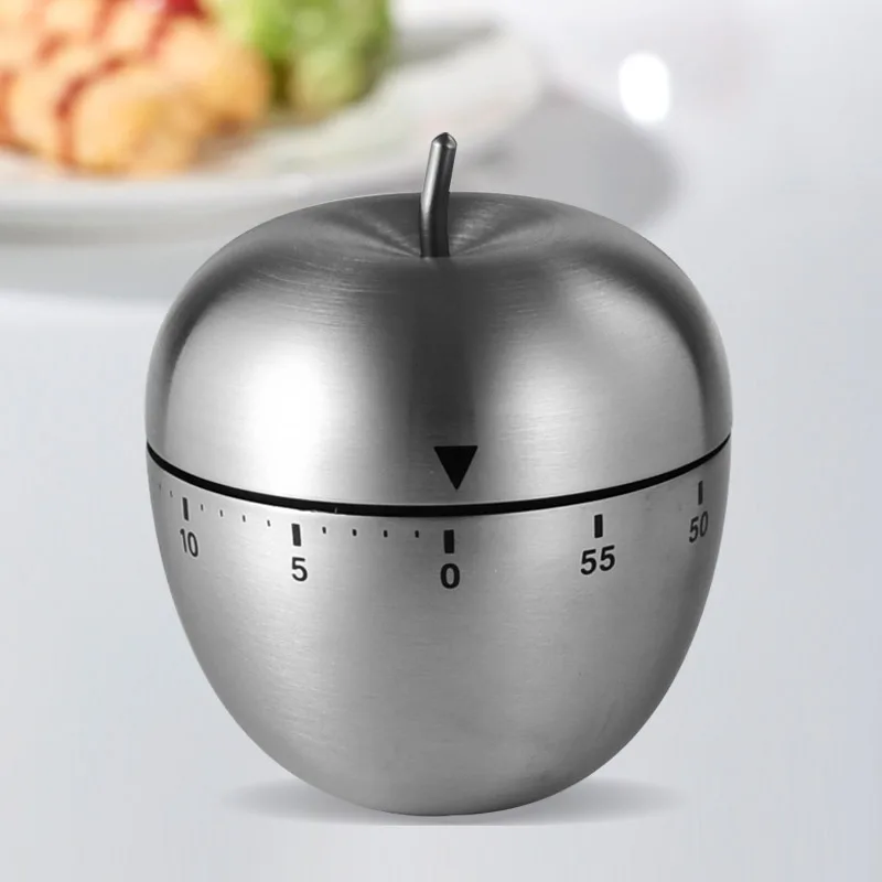 Creative Kitchen Metal Mechanical Timer Egg-Shaped 60-Minute Waterproof LCD Display Student Timekeeper for Baking Cooking image 4