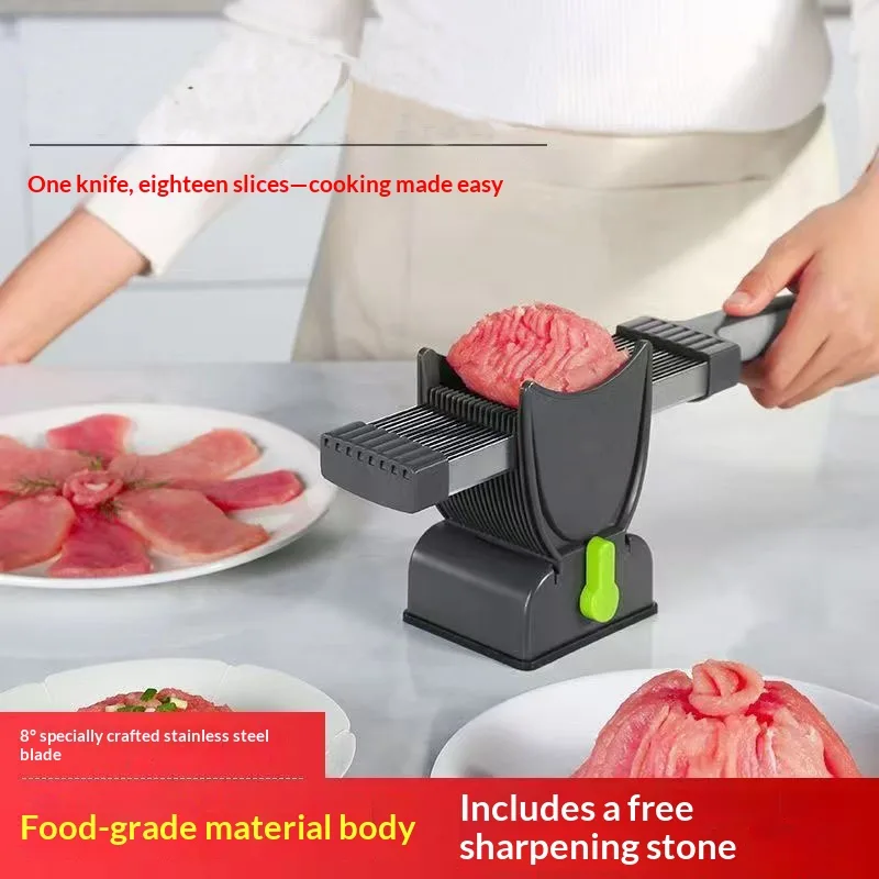 Cross-border Bestseller Metal Manual Kitchen Meat Slicer Stainless Steel Bladehome Use Slices Shreds Dices Minces Fresh Meat image 4