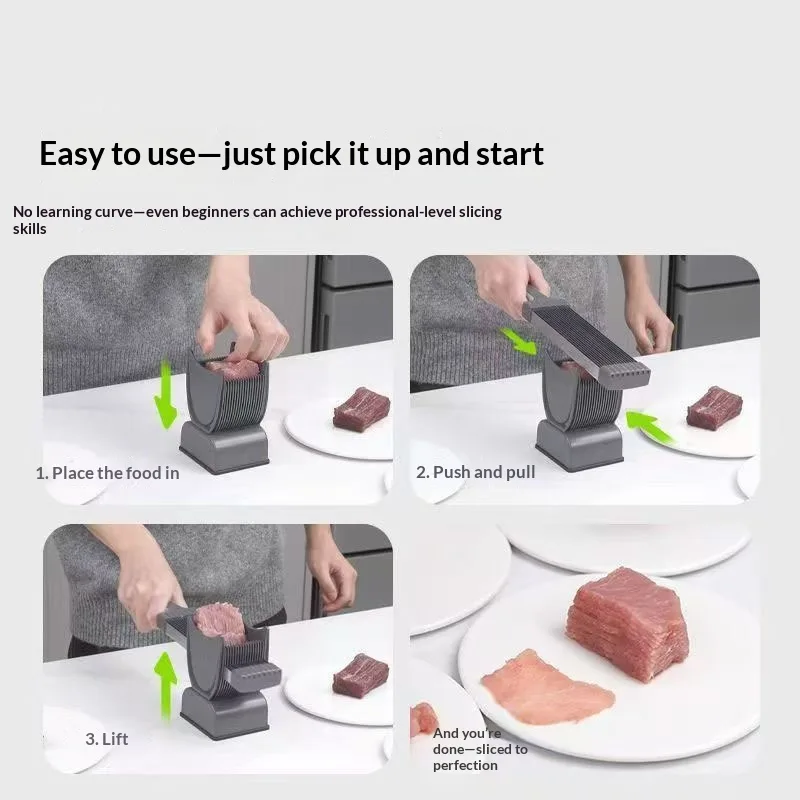 Cross-border Bestseller Metal Manual Kitchen Meat Slicer Stainless Steel Bladehome Use Slices Shreds Dices Minces Fresh Meat image 5