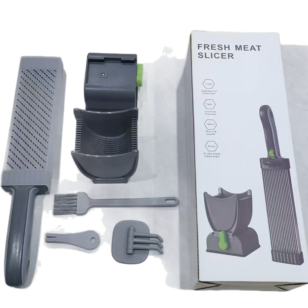 Cross-border Bestseller Metal Manual Kitchen Meat Slicer Stainless Steel Bladehome Use Slices Shreds Dices Minces Fresh Meat