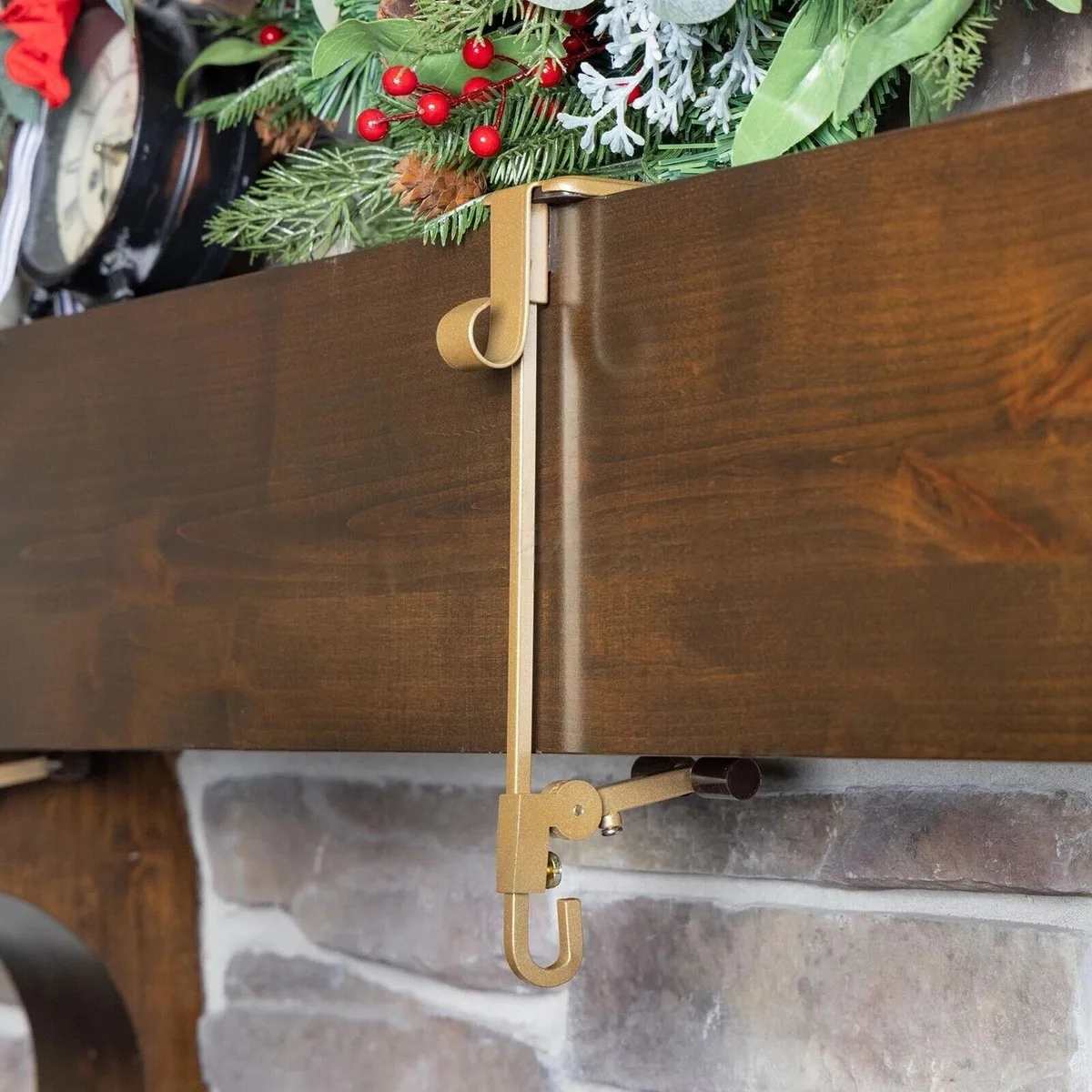 Cross-border Bestseller Paeose Gold Garland Holder 2-in-1 Wall-Mounted Hook for Christmas Stockings Wreaths European image 5