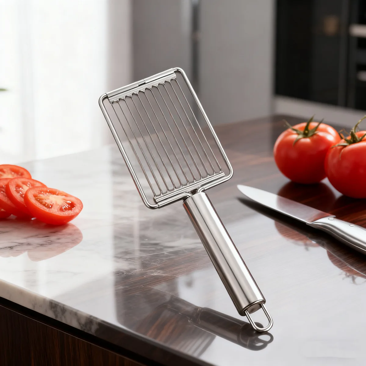 Cross-border Hand Manual Stainless Steel Multi-function Slicer Fruit Cutter for Ham Luncheon Meat & Tomato image 6