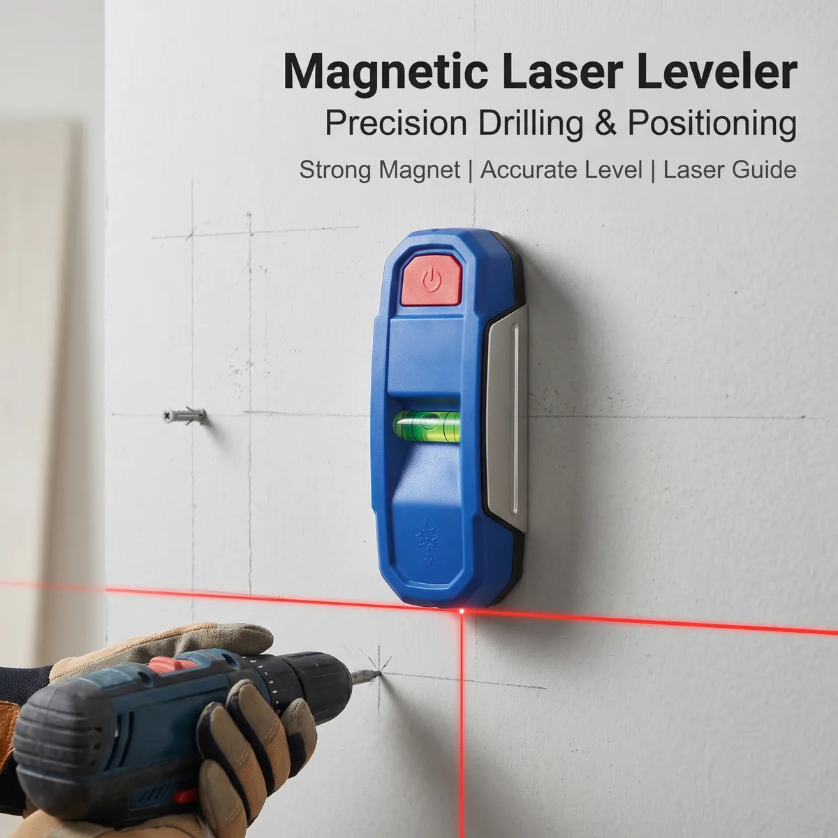 Cross-border Horizontal Level Measurer Magnetic Hole-Positioning Tool Magnetic Locator Woodworking Marking Scriber China Made image 3