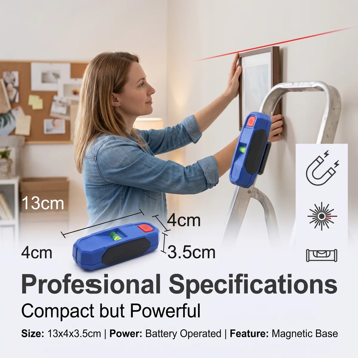 Cross-border Horizontal Level Measurer Magnetic Hole-Positioning Tool Magnetic Locator Woodworking Marking Scriber China Made image 7