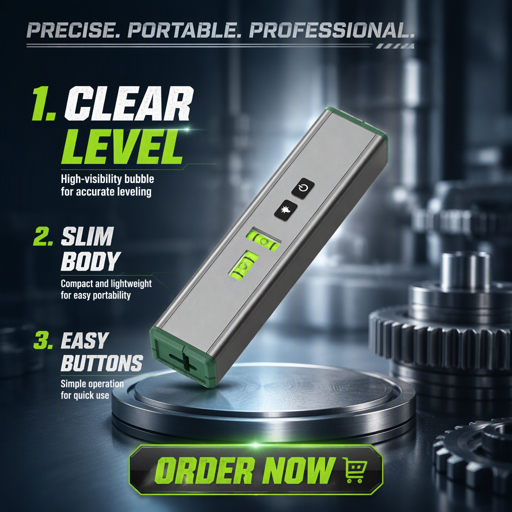 Cross-Line Green 520nm Battery-Powered Class 2 Laser Level Aluminum Alloy Mini Spirit Level Magnetic Back 1/4" Thread Mount image 3
