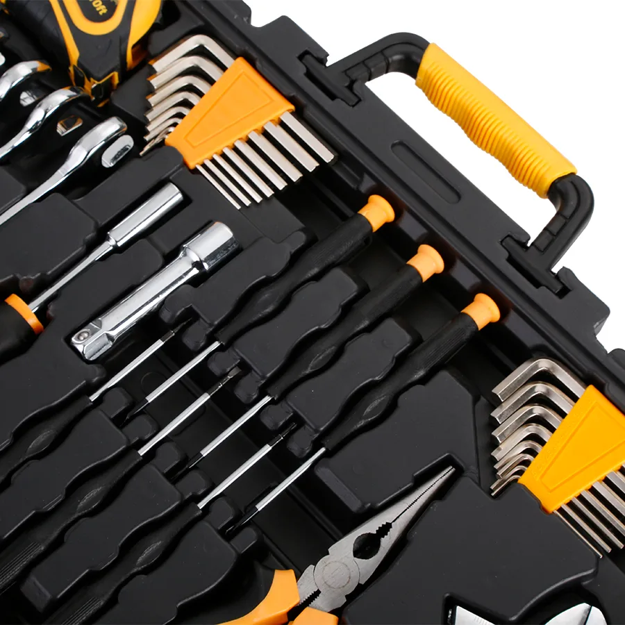 Custom Logo OEM High Quality CROWNRICH Carbon Steel Adjustable Wrenches Household Hand Tools Tool Box Set with 1 Year Warranty image 6