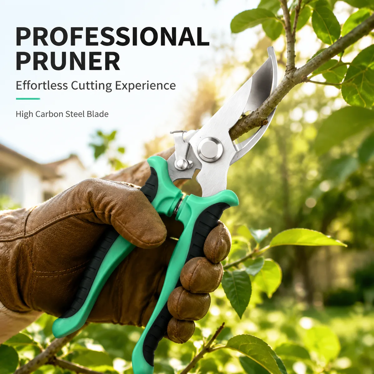 Customizable Industrial-Grade Carbon Steel TST Brand Green Plastic Handle 3-Year Warranty Garden Scissors High Quality Pruning image 4